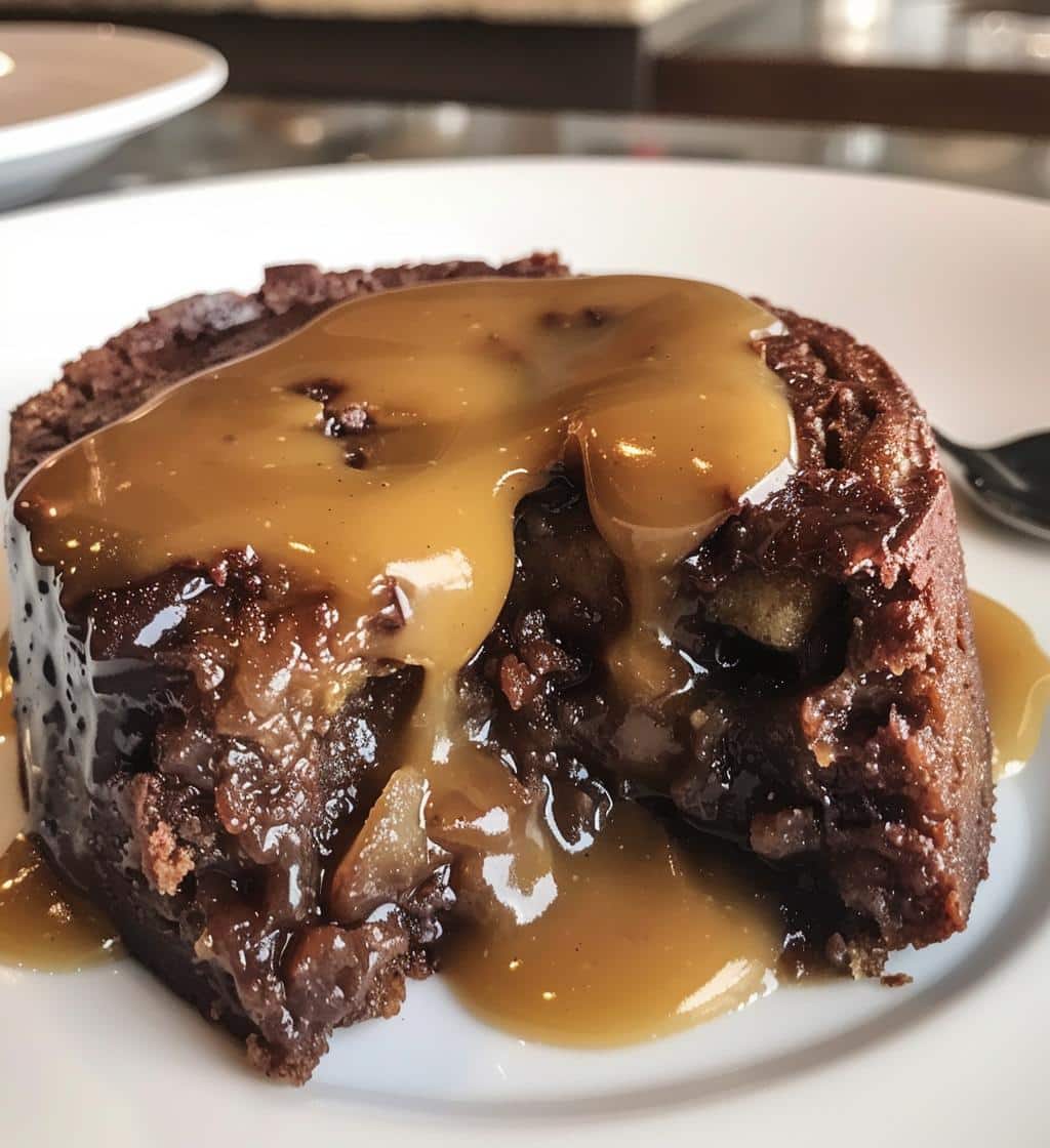 Apple Date Gingerbread Pudding with Golden Sauce - detail 1