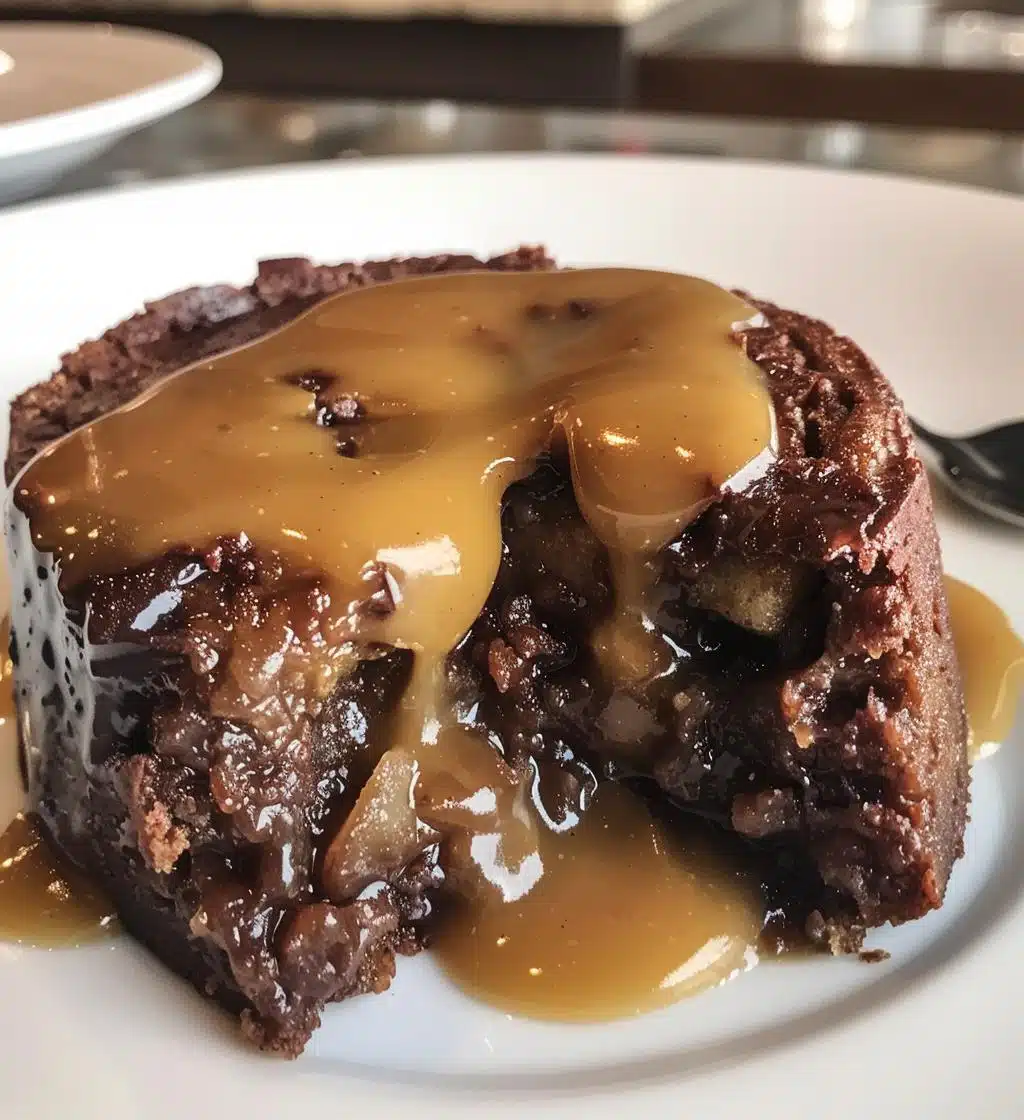 Apple Date Gingerbread Pudding with Golden Sauce - detail 1