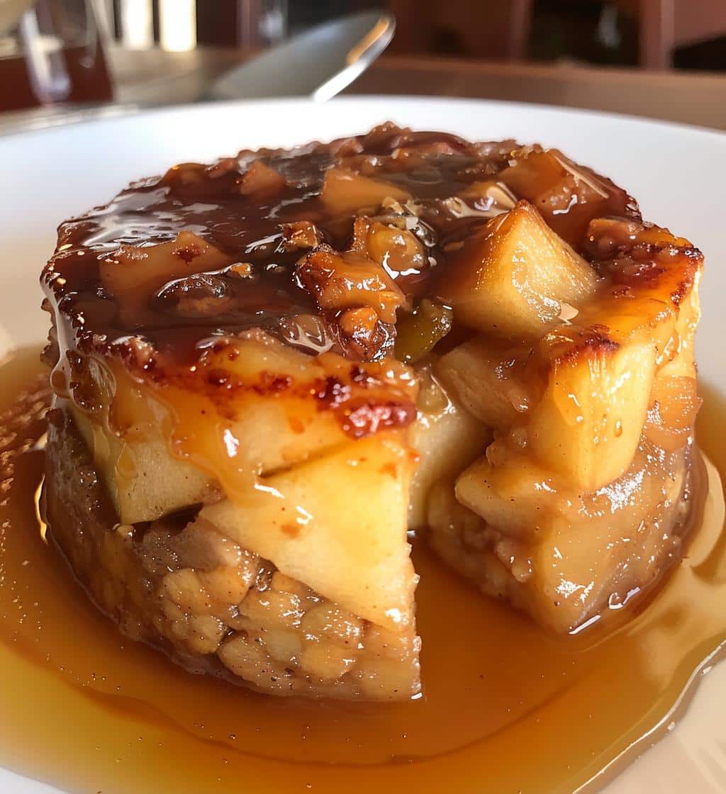 Baked Apple & Date Honey Pudding with Toffee
