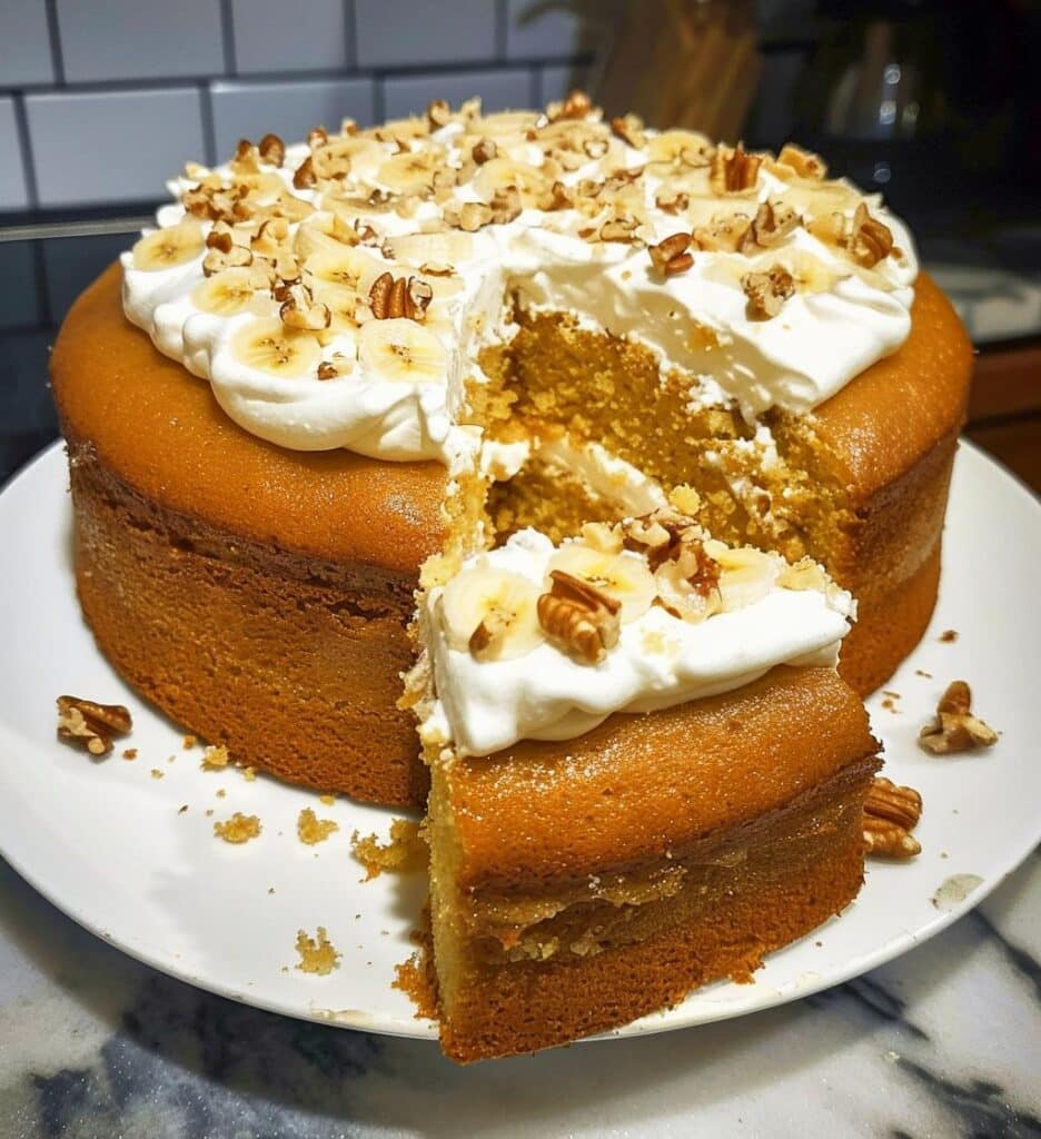 Banana Walnut Cream Cake