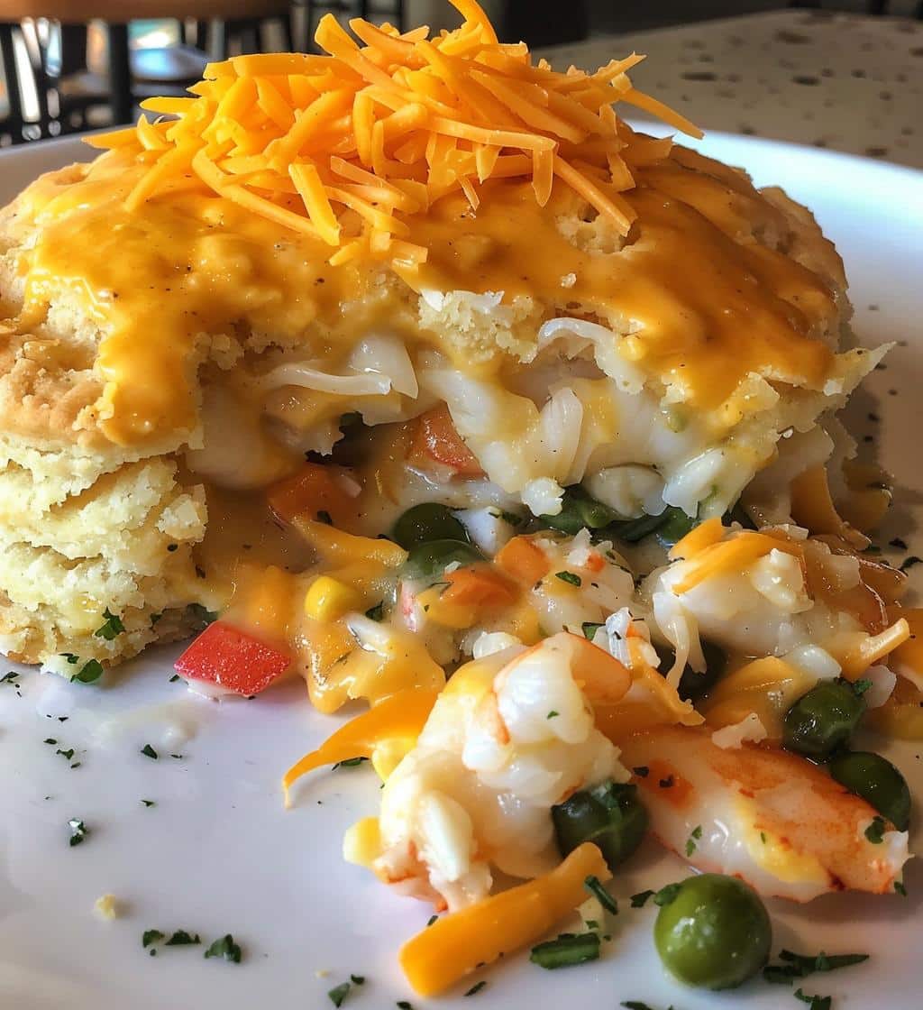 Cheddar Bay Biscuit Seafood Pot Pie