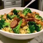Chicken Sausage Broccoli Orzo Skillet