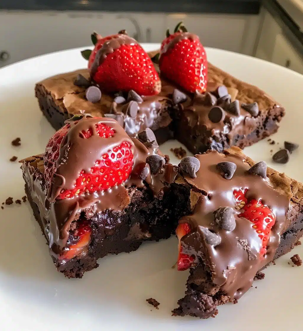 Chocolate Covered Strawberry Brownies