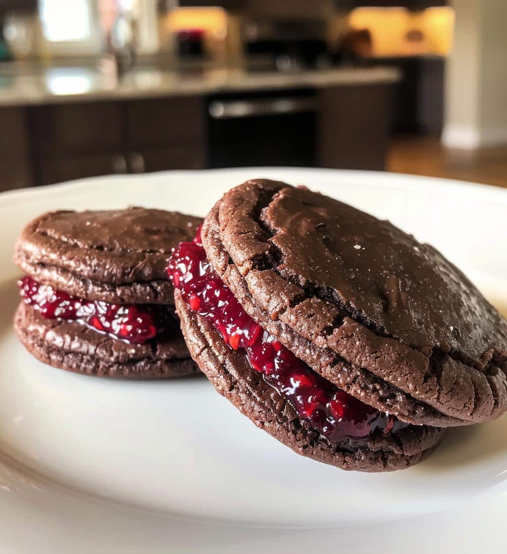 Chocolate Raspberry Sandwich Cookies - detail 1