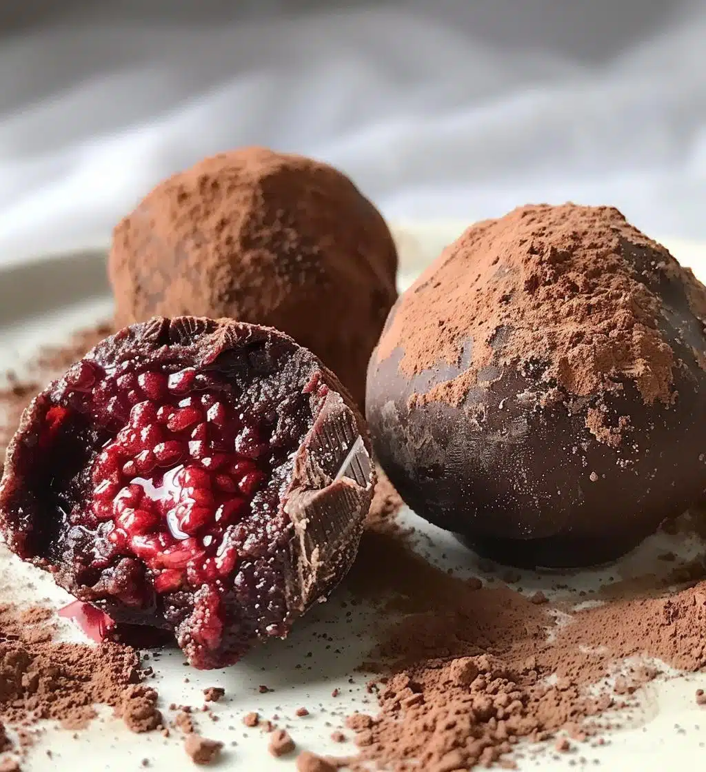 Chocolate Raspberry Truffles - detail 1