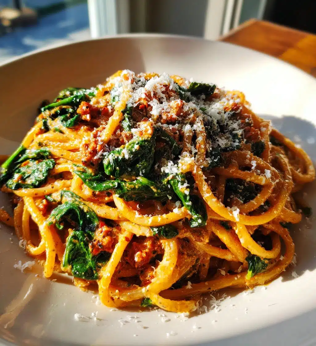 Creamy Chorizo Spinach Pasta - detail 1