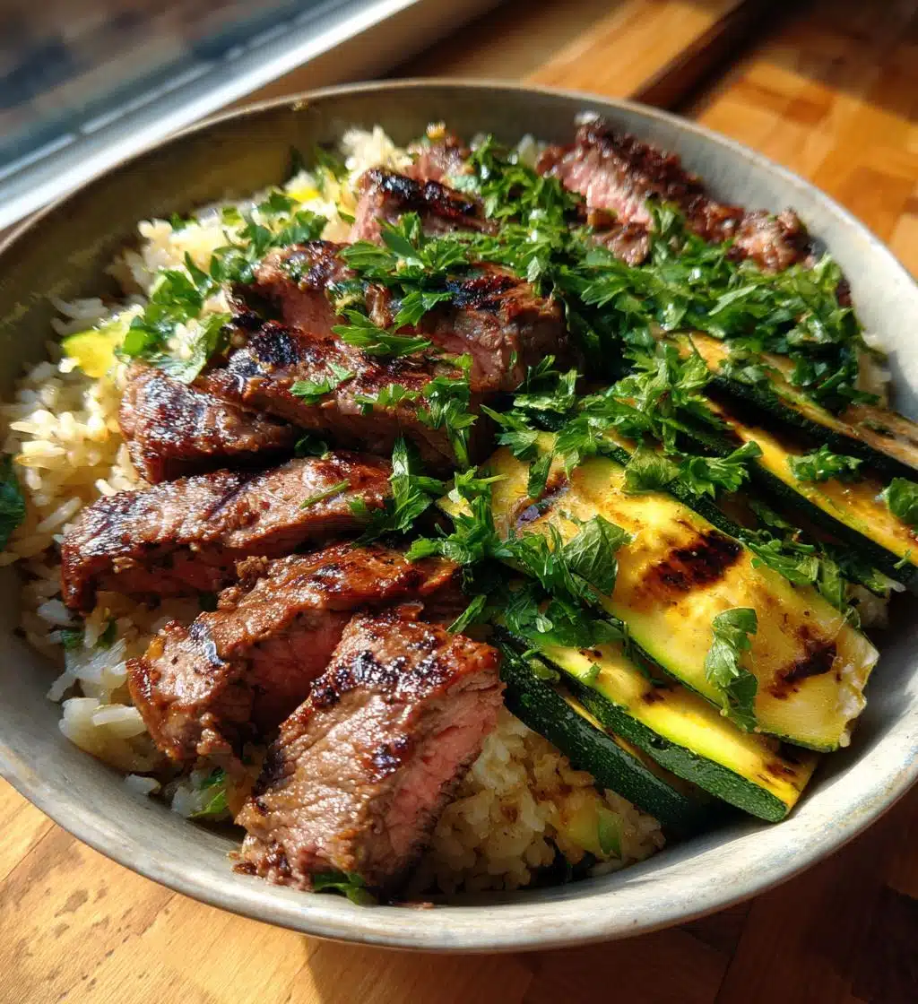Grilled Steak Bowl with Zucchini - detail 1