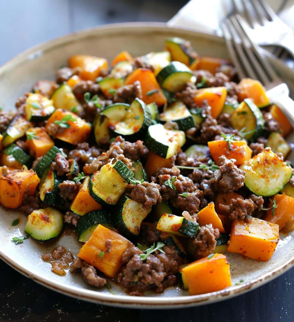 Ground Beef Zucchini Sweet Potato Skillet - detail 1