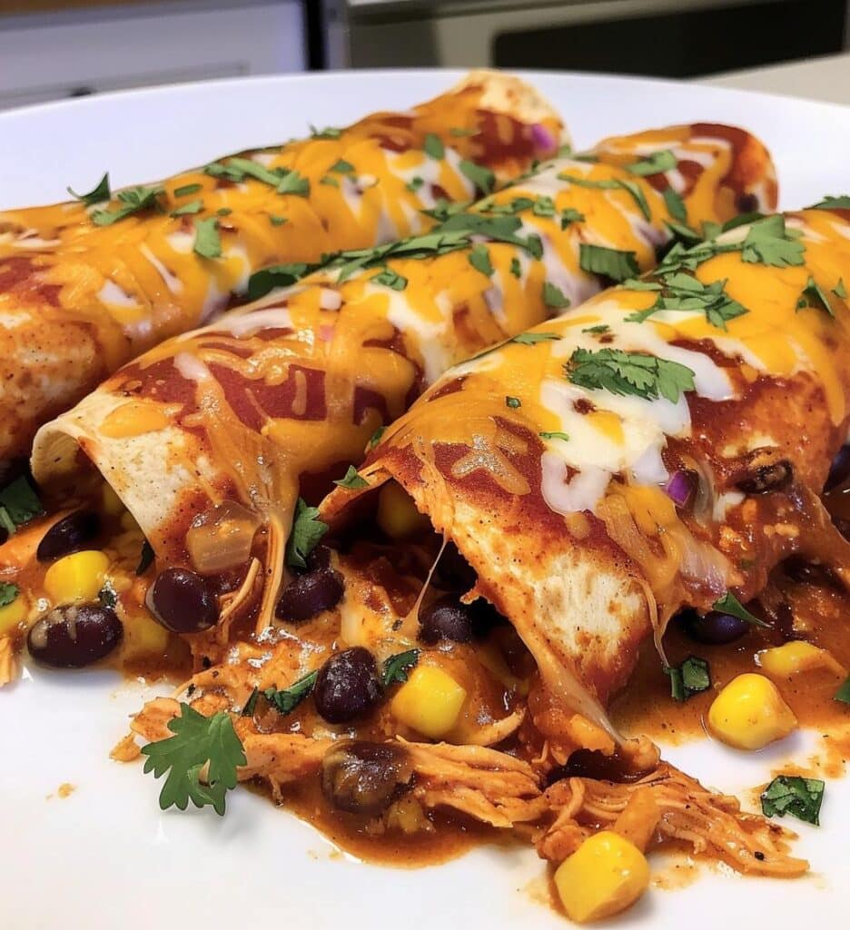 High Protein Chicken Enchiladas