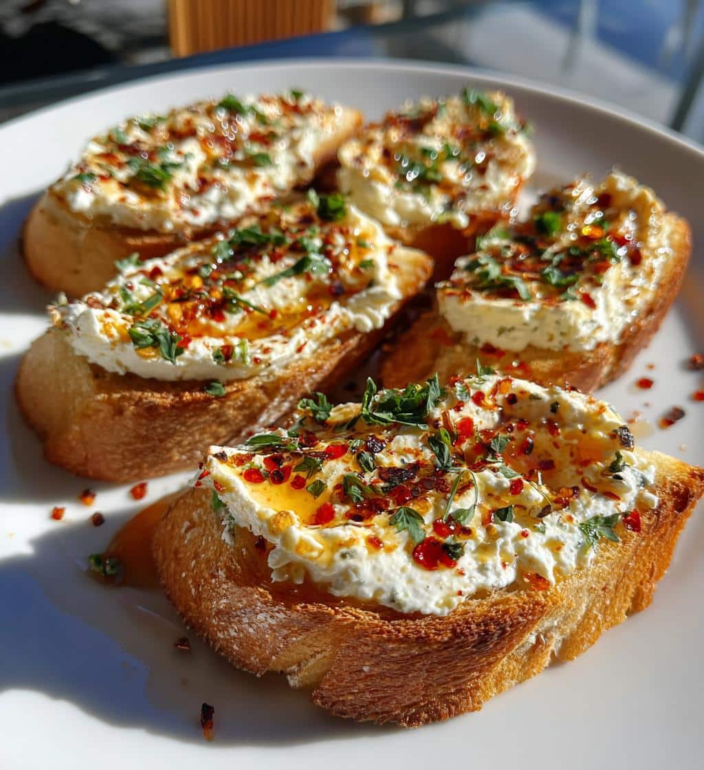 Hot Honey Whipped Feta Crostini - detail 1