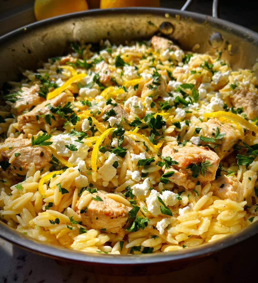 Lemon Feta Chicken Orzo