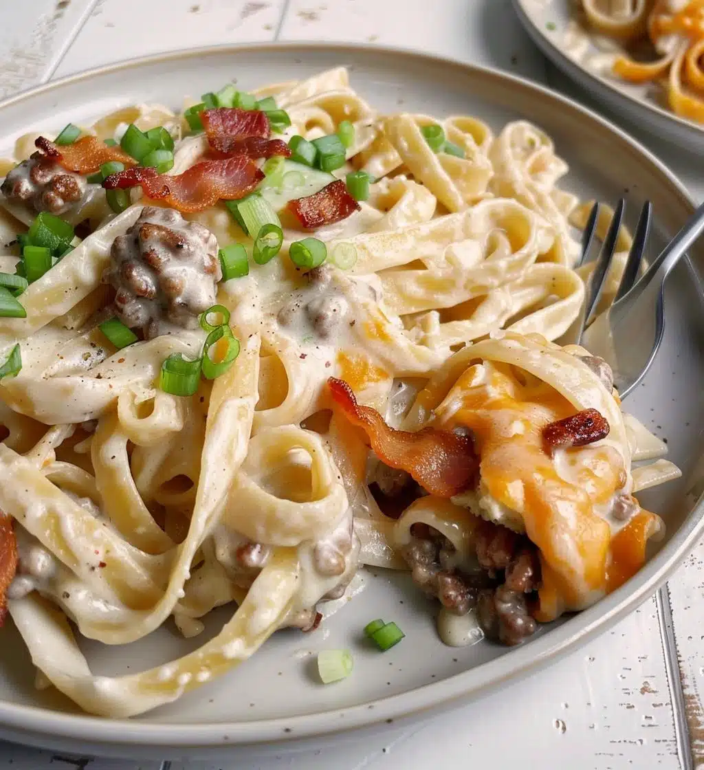 Loaded Bacon Cheeseburger Alfredo Pasta - detail 1
