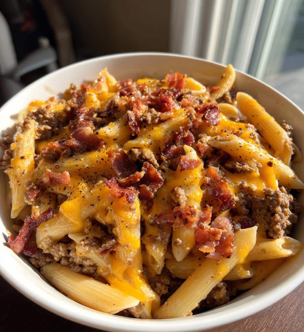 Loaded Bacon Cheeseburger Pasta - detail 1