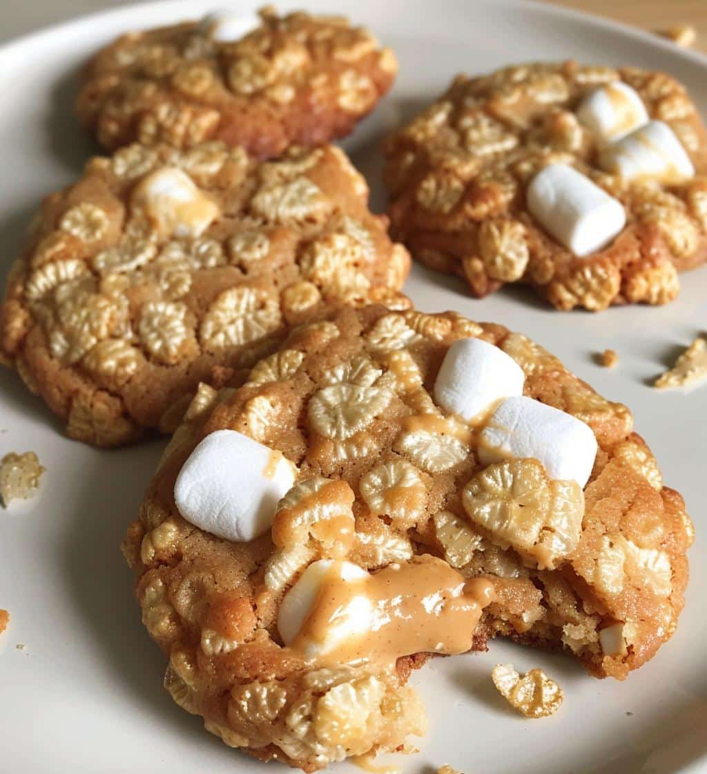 No-Bake Marshmallow Peanut Butter Cornflake Cookies - detail 1