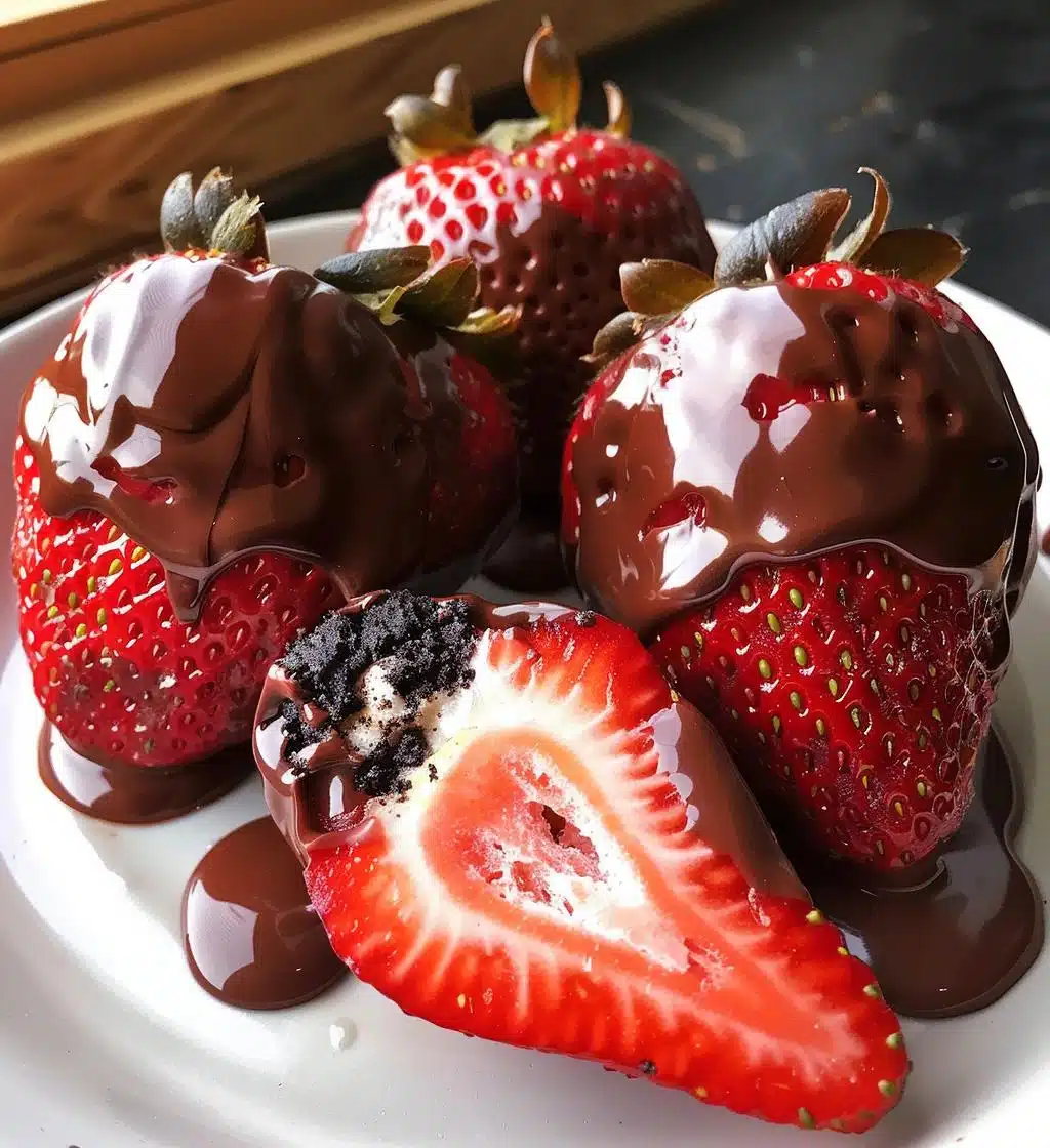Oreo Truffle Stuffed Strawberries - detail 1