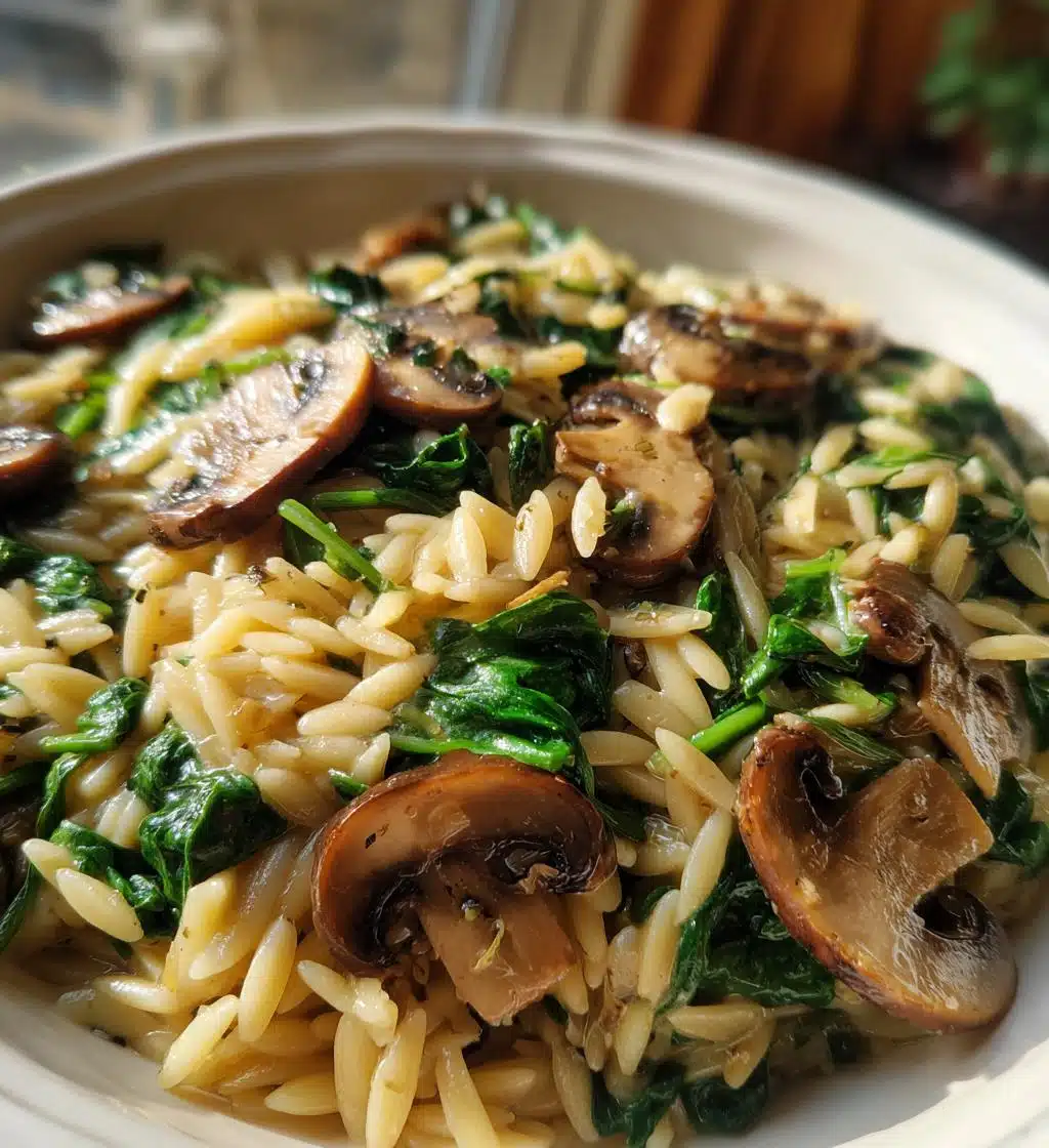 Orzo with Mushrooms and Spinach - detail 1