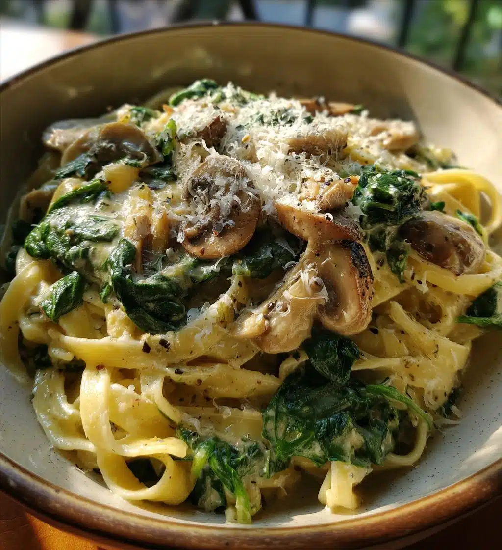 Parmesan Spinach Mushroom Pasta - detail 1