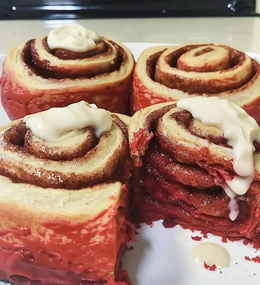 Red Velvet Cinnamon Rolls - detail 1