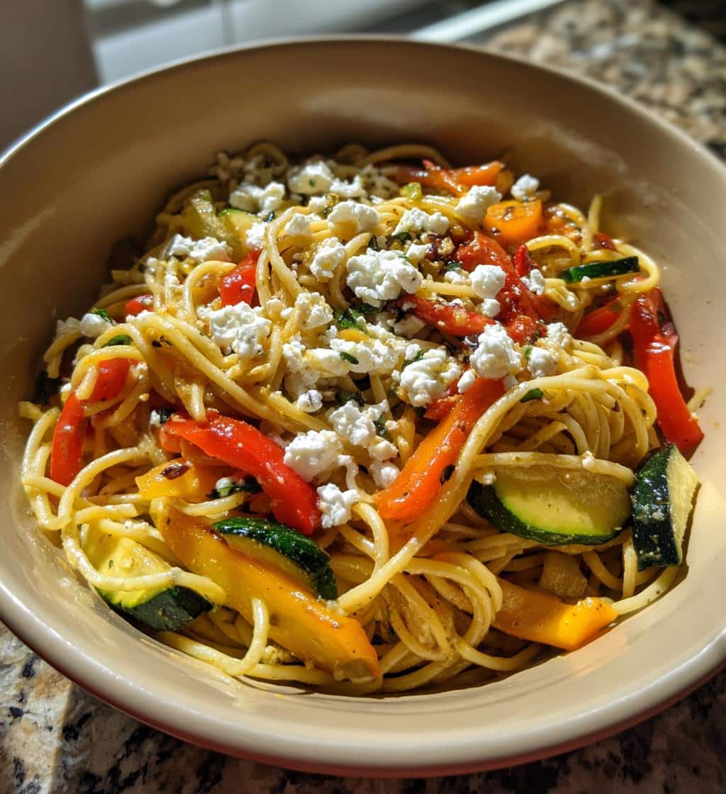 Roasted Veggie Pasta with Feta - detail 1