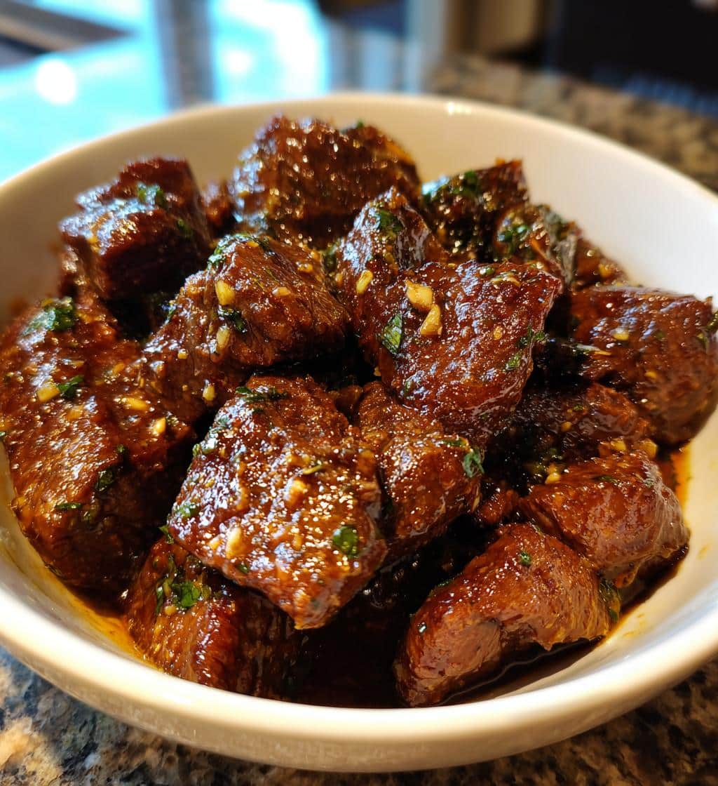 Slow Cooker Garlic Butter Beef Bites - detail 1