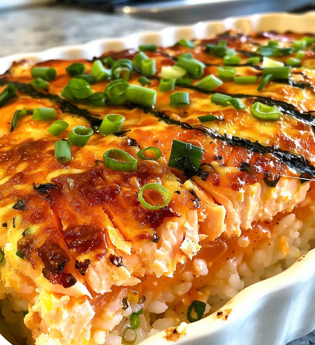 Spicy Salmon Sushi Bake