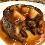 Sticky Apple & Date Butter Pudding with Hot Caramel