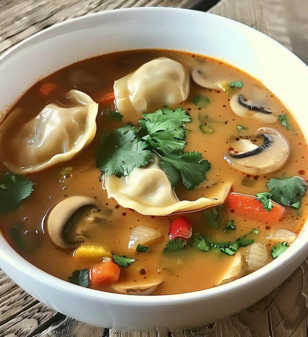 Thai Coconut Curry Dumpling Soup - detail 1