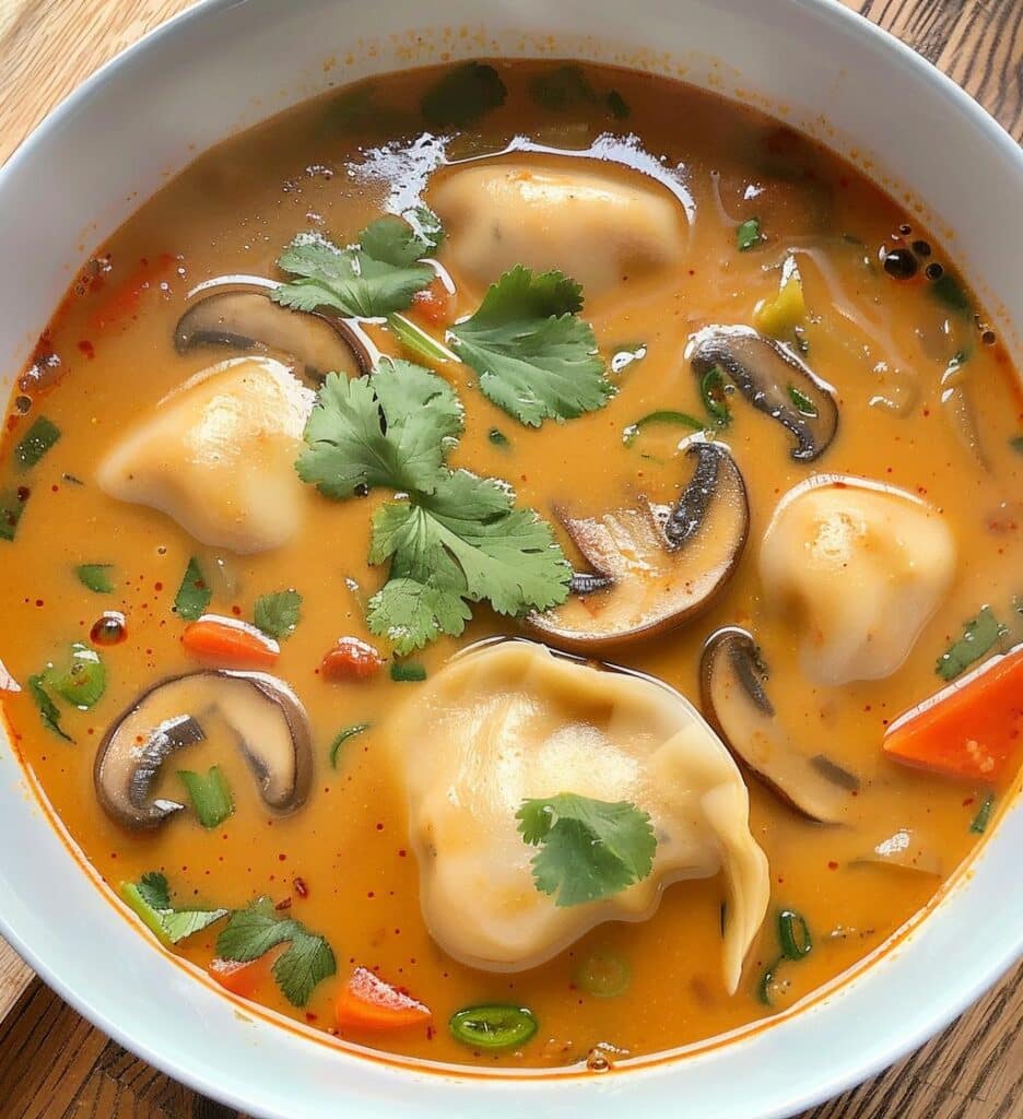 Thai Coconut Curry Dumpling Soup