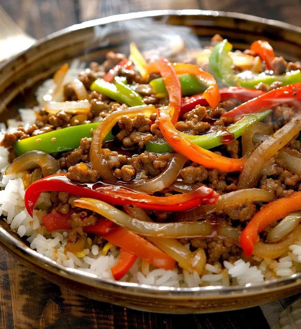 Beef and Pepper Rice Bowls - detail 1