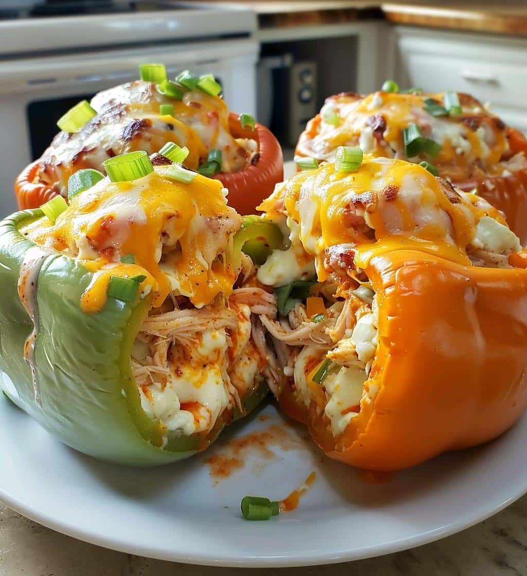Buffalo Chicken Stuffed Peppers