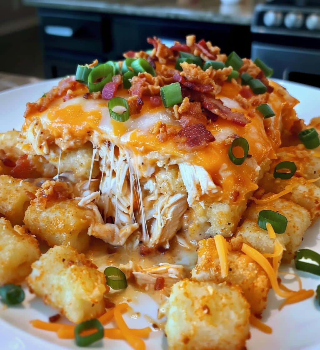 Chicken Bacon Ranch Tater Tot Casserole