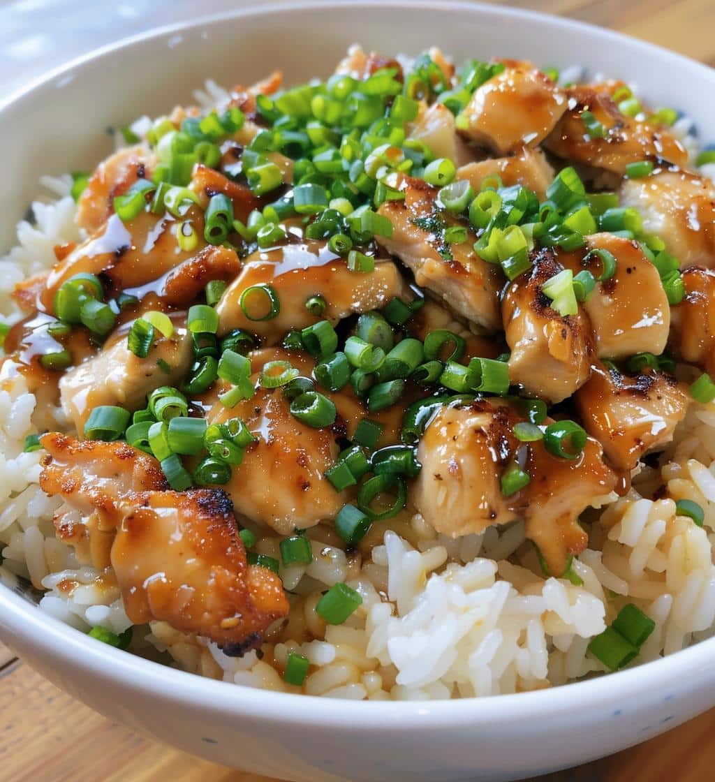 Chicken Rice Bowls with Garlic Sauce