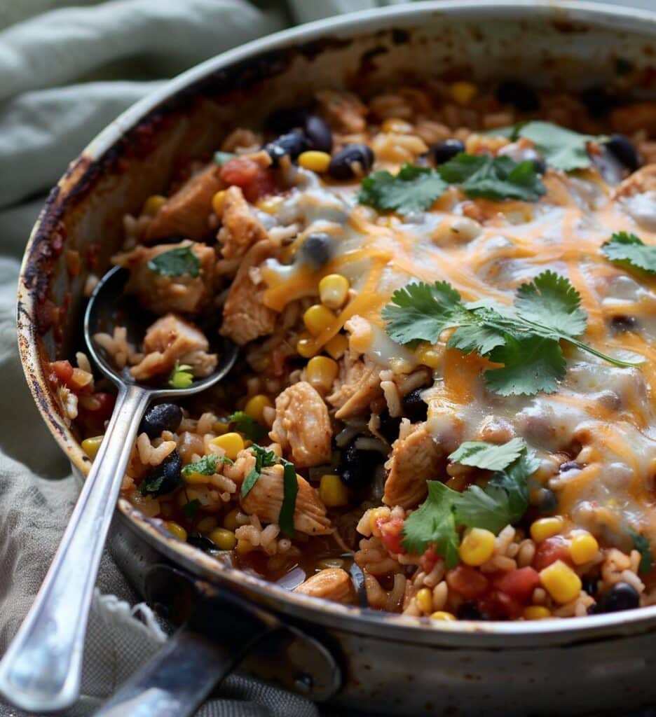 Chicken and Rice Taco Skillet