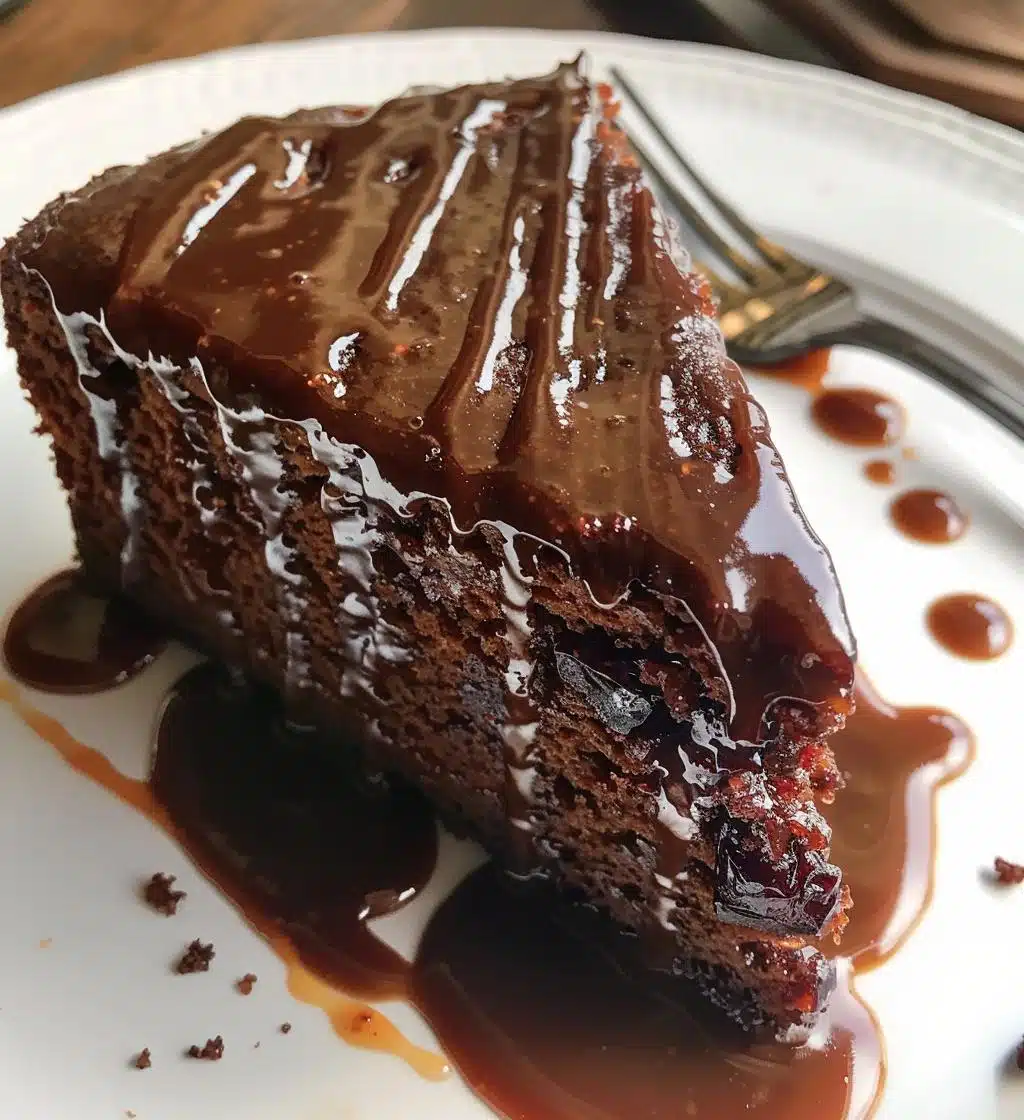 Dark Date Cake with Blood Orange Glaze - detail 1