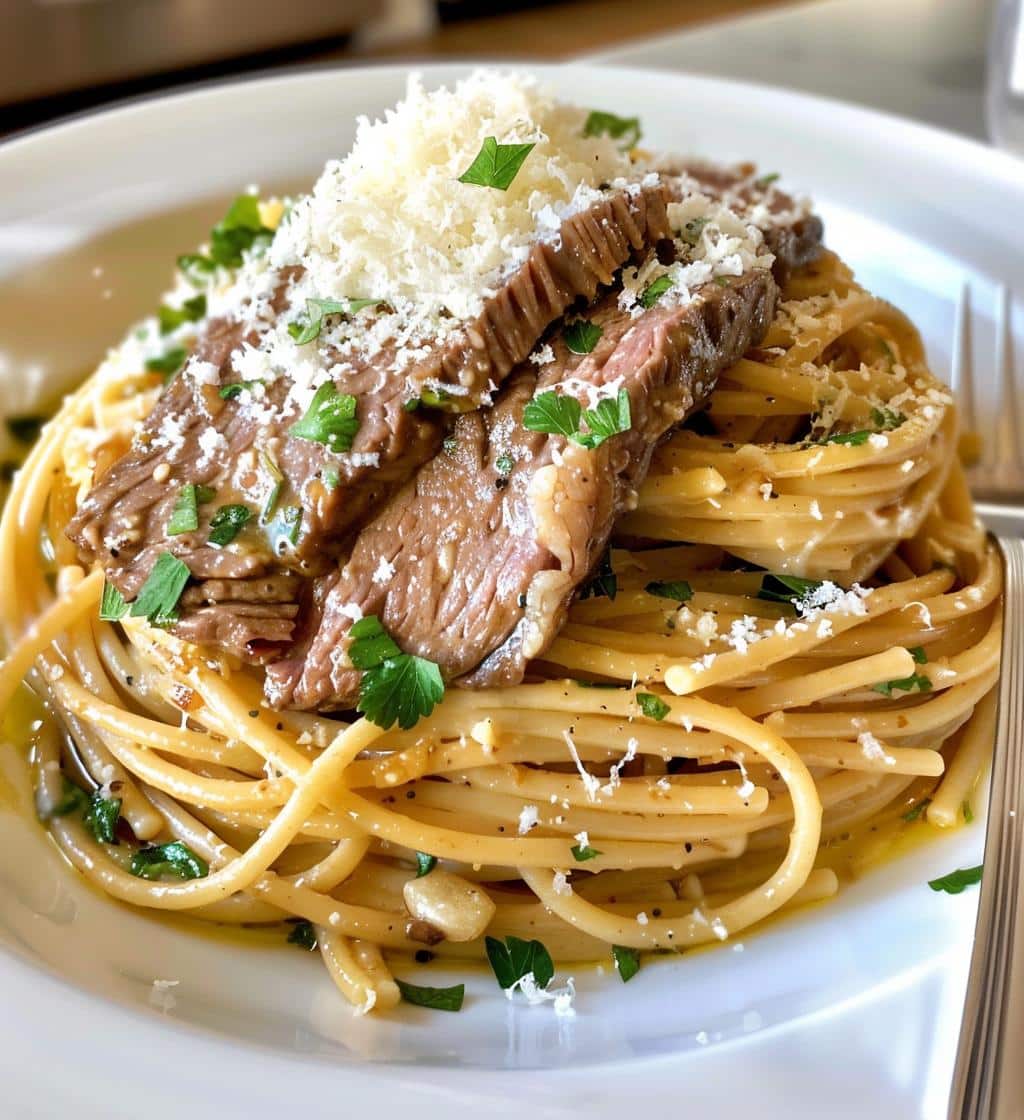 Garlic Beef Pasta