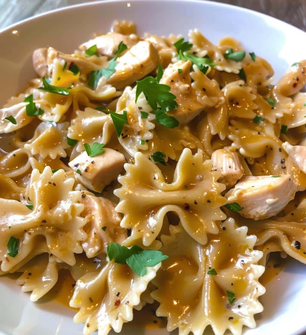 Garlic Butter Chicken Bowtie Pasta