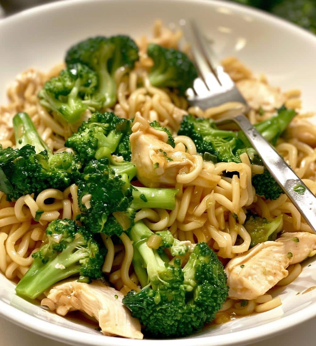 Garlic Chicken Broccoli Noodles
