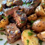 Garlic Steak Bites and Potatoes