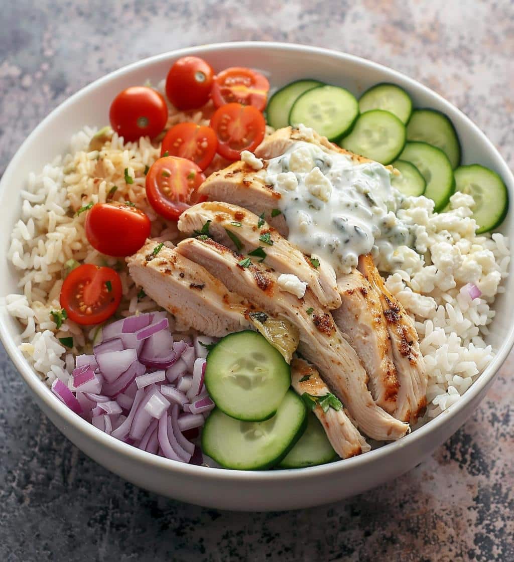 Greek Chicken Gyro Bowls