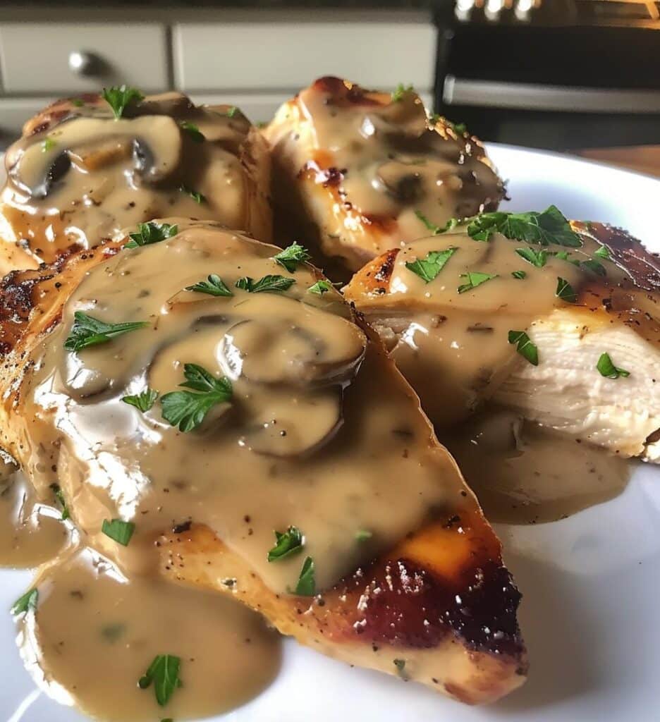 Mushroom Asiago Chicken