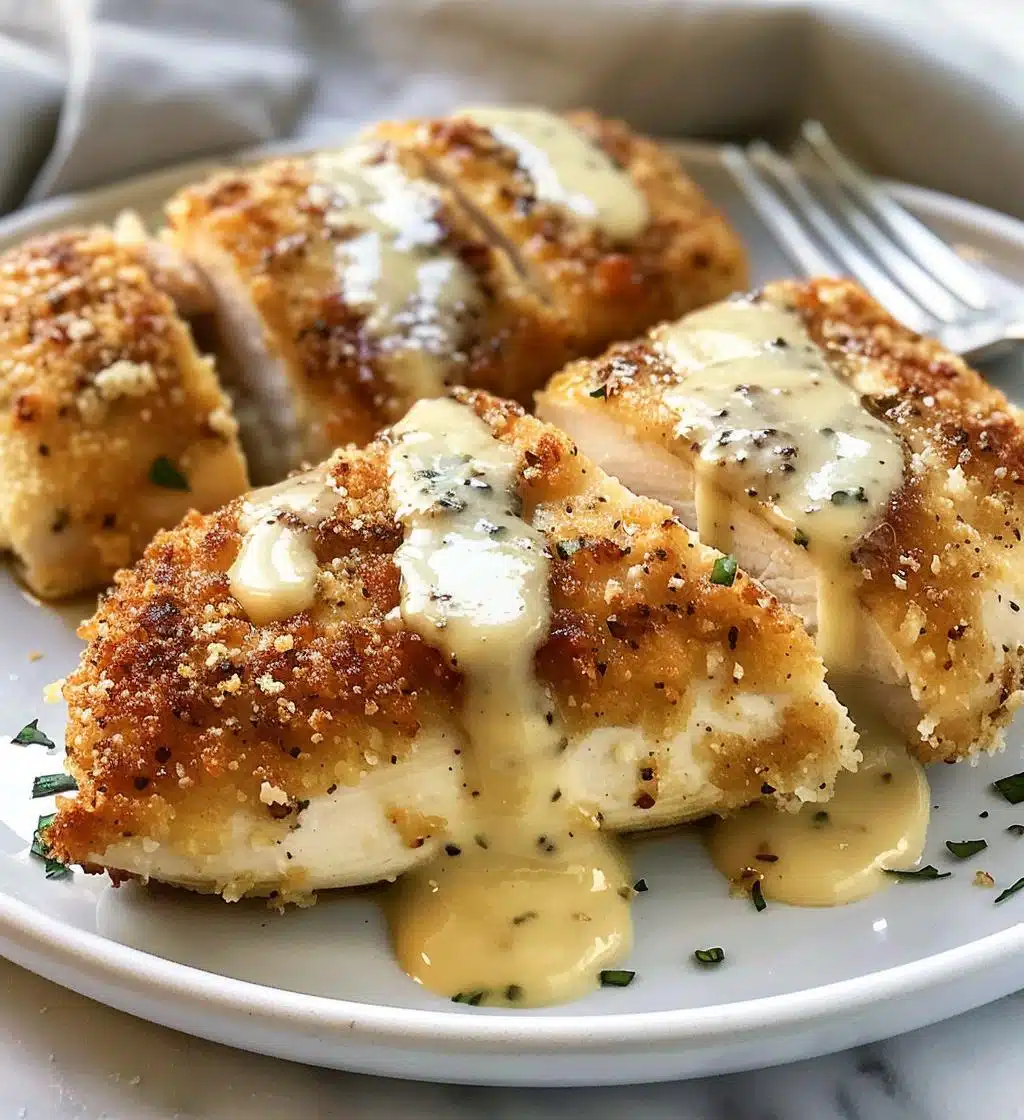 Parmesan Crusted Chicken with Garlic Sauce - detail 1