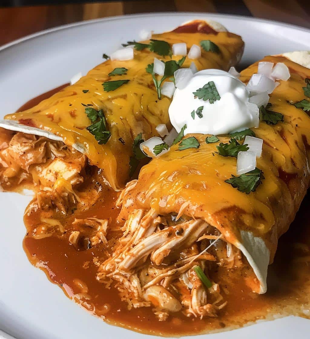 Shredded Chicken Enchiladas