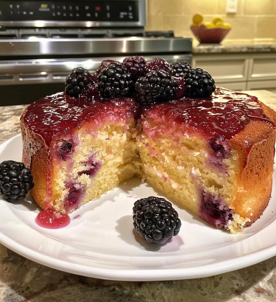 Blackberry Lemon Syrup Cake