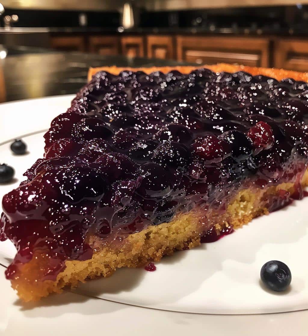 Blueberry Almond Upside Down Cake