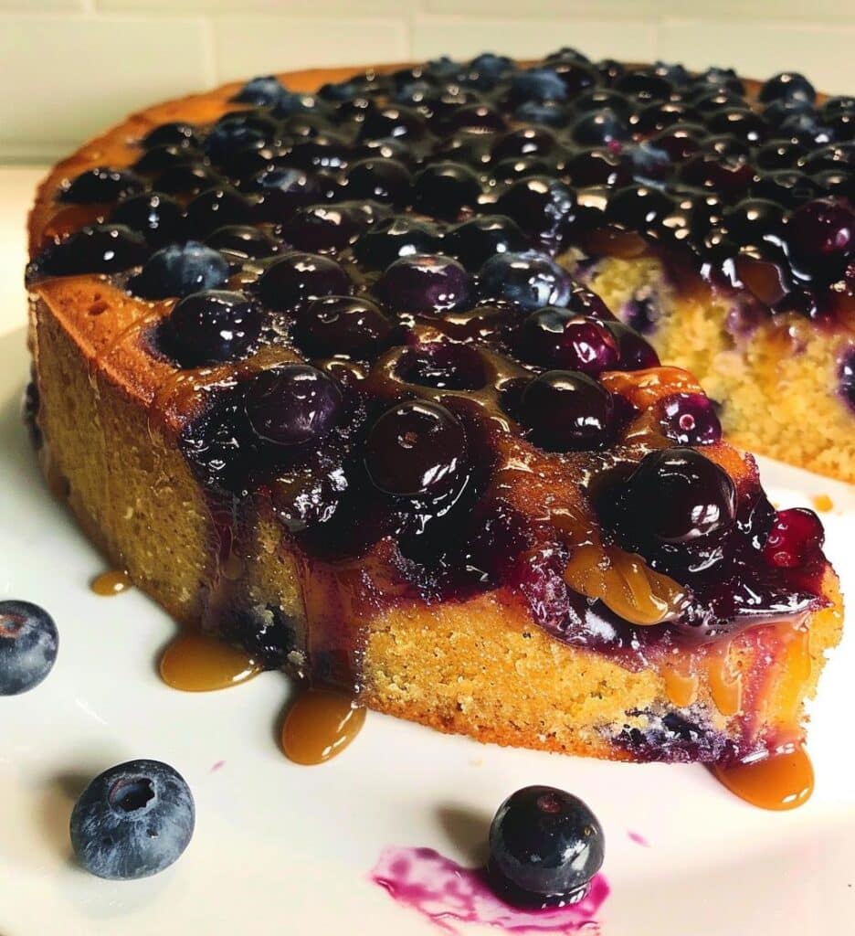 Blueberry Maple Upside Down Cake