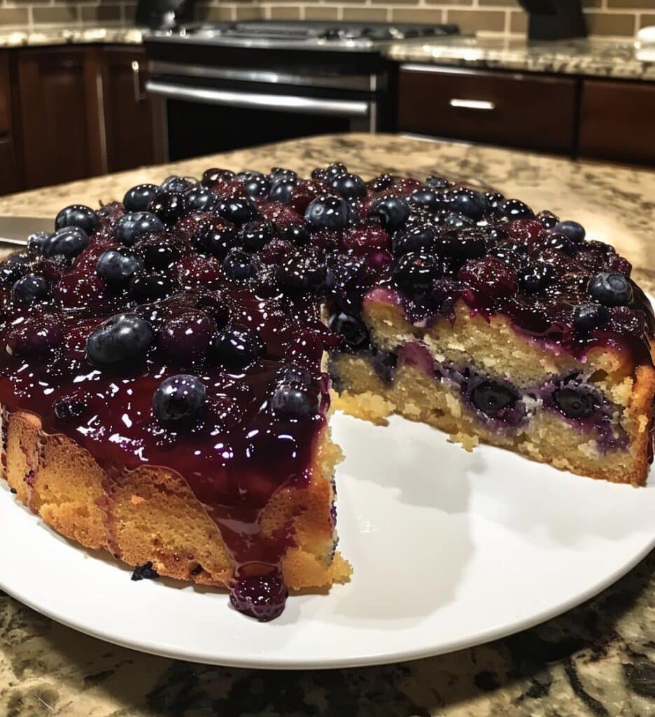 Blueberry Vanilla Upside Down Cake