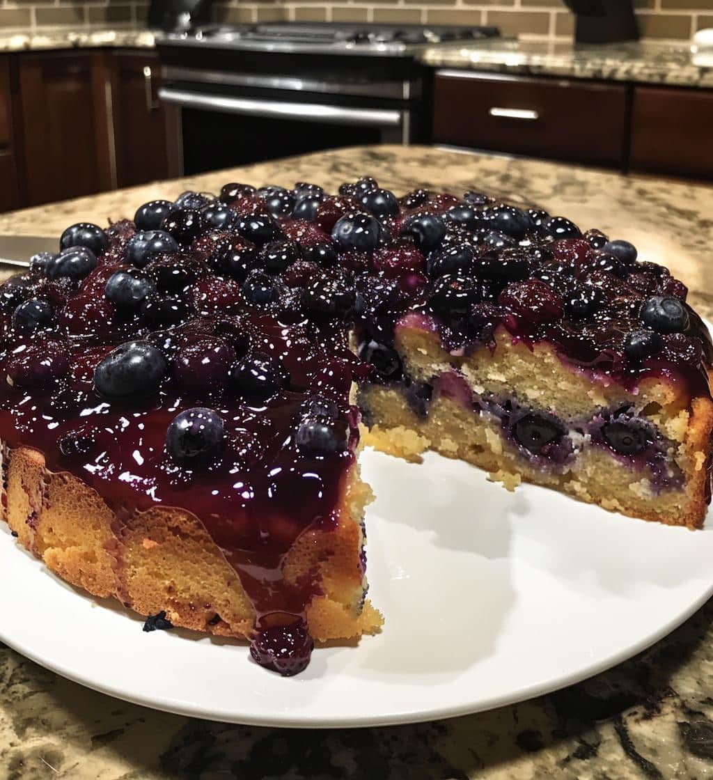 Blueberry Vanilla Upside Down Cake