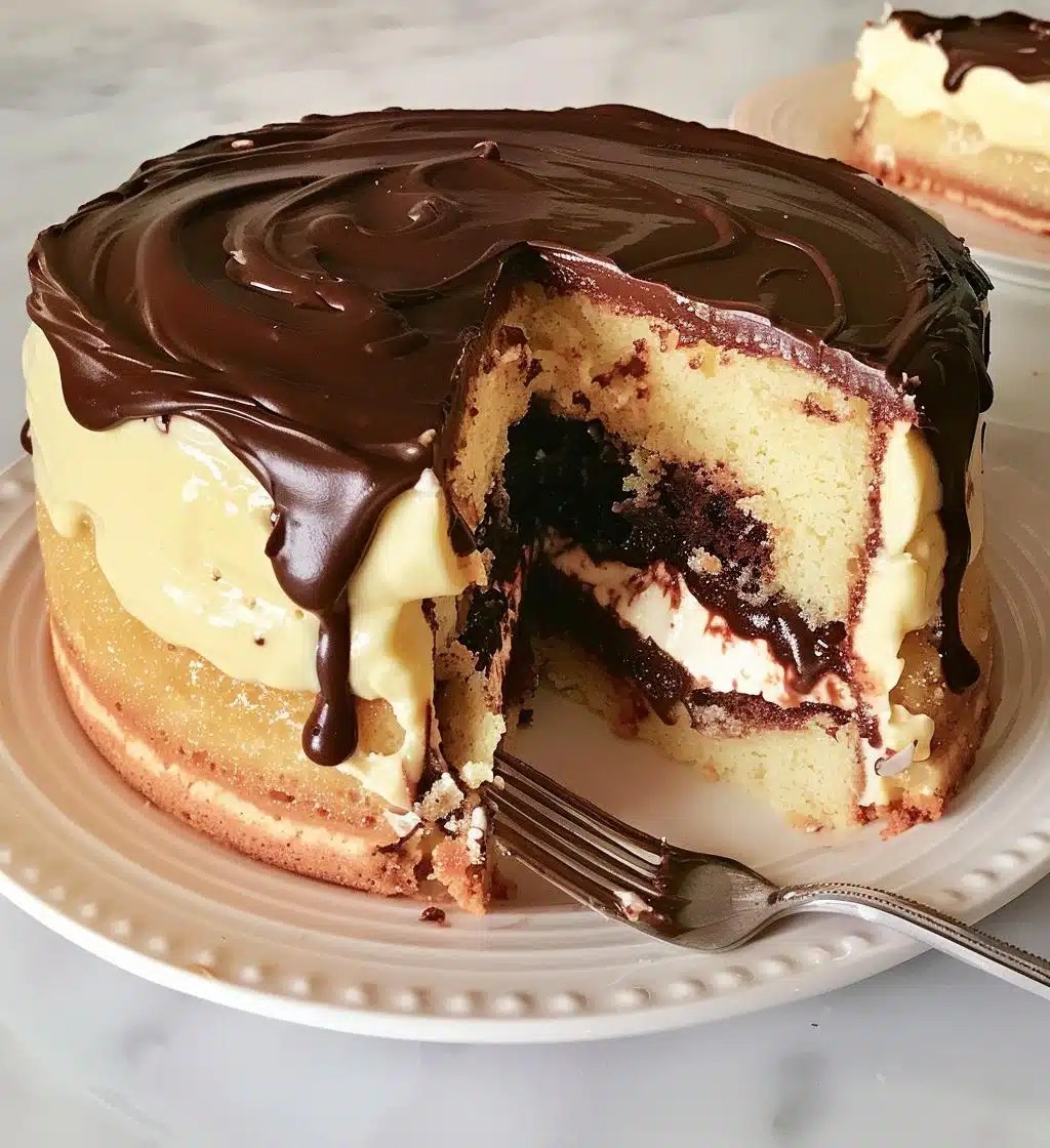Boston Cream Pie Poke Cake