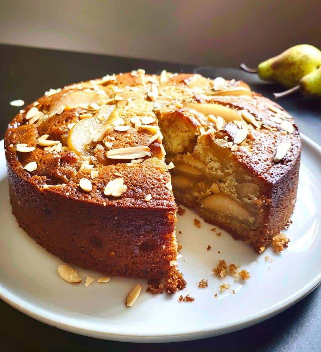 Brown Butter Pear Almond Cake