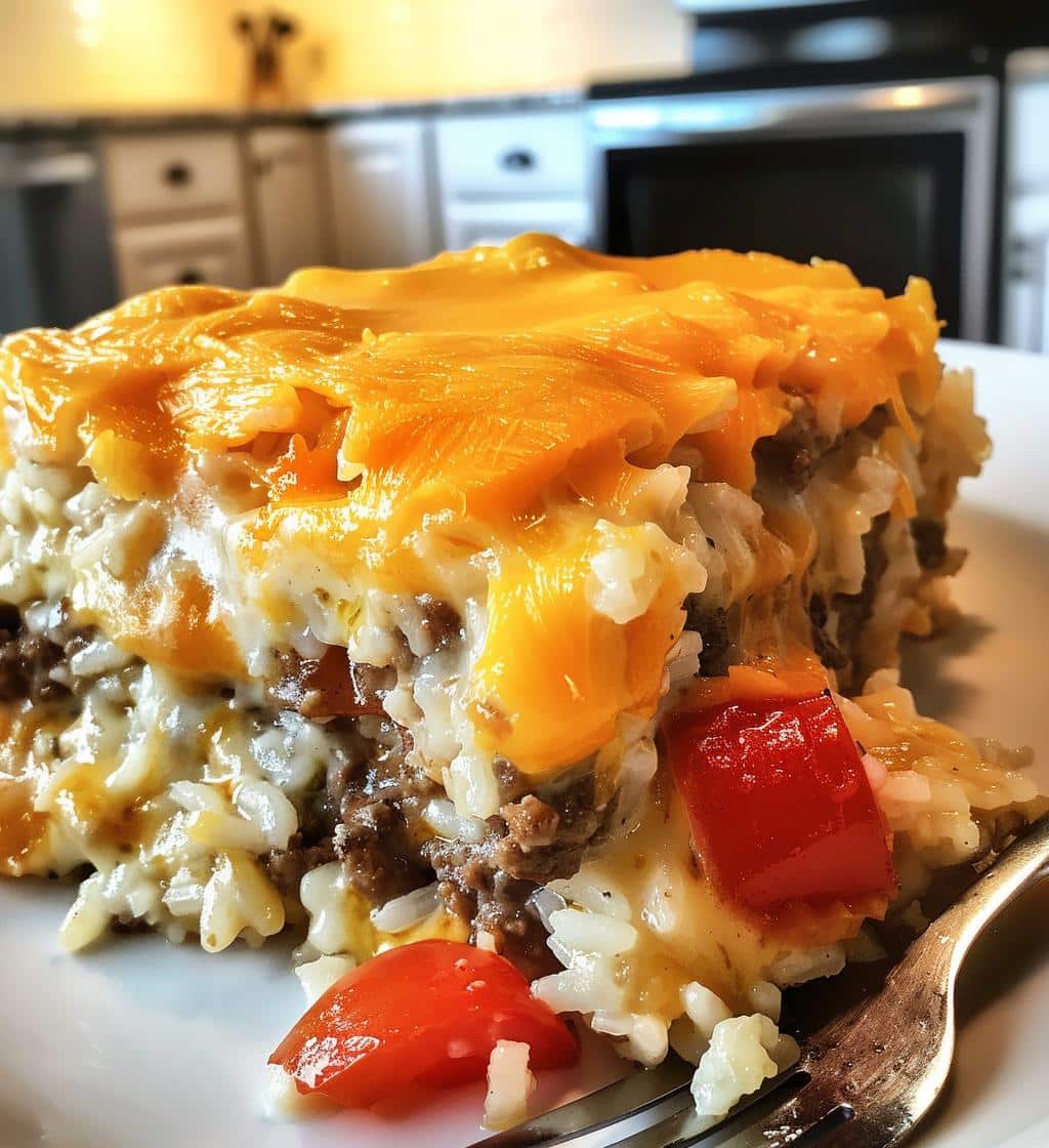 Cheesy Hamburger Rice Casserole